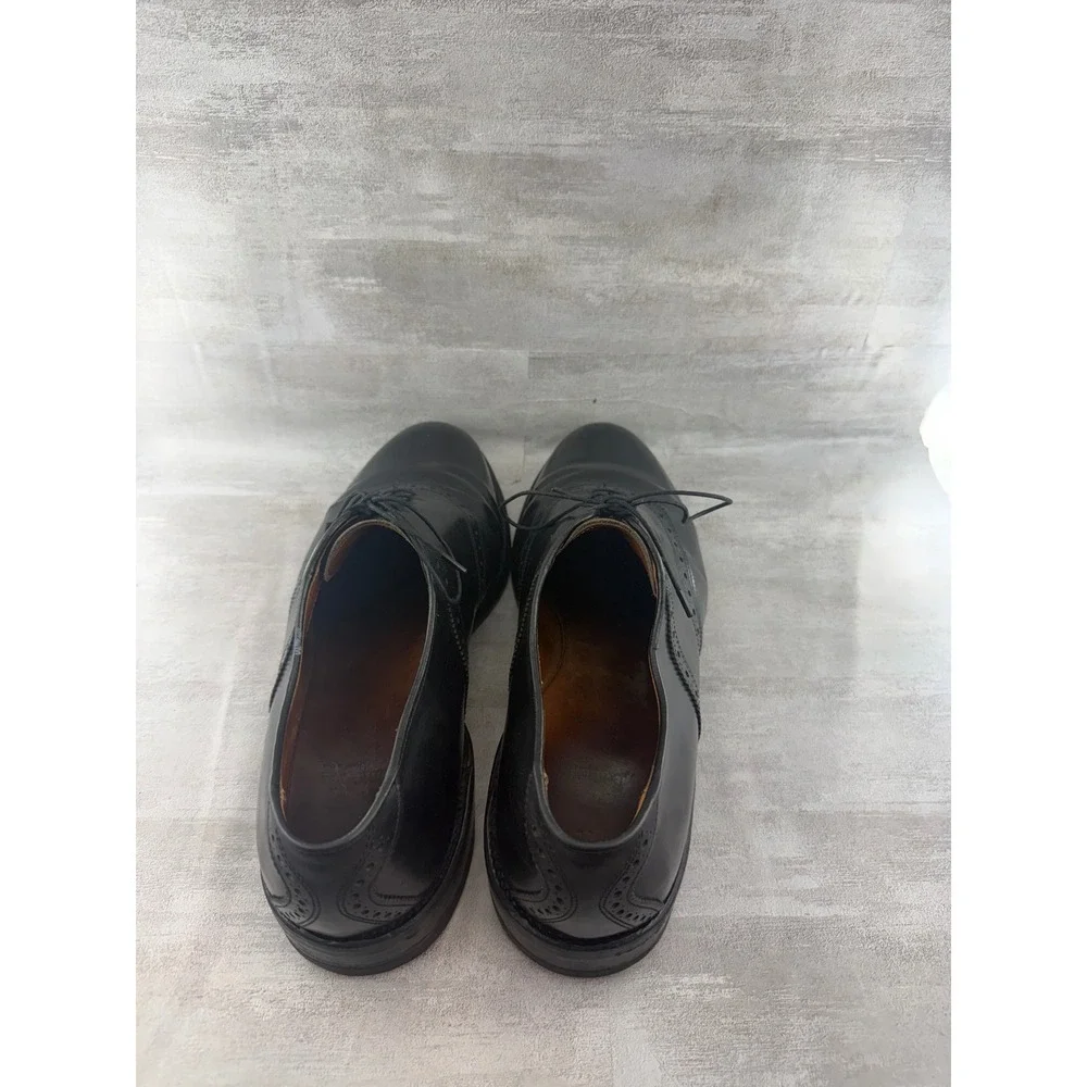 Allen Edmonds Shelton Men Black Leather Wingtip Brogue Oxford Dress Shoes 12.5D